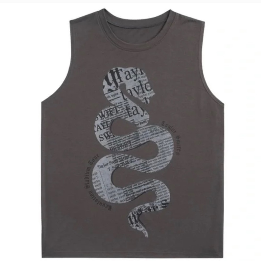 Taylor Swift Reputation  Charcoal Grey Muscle Tee Tank Top